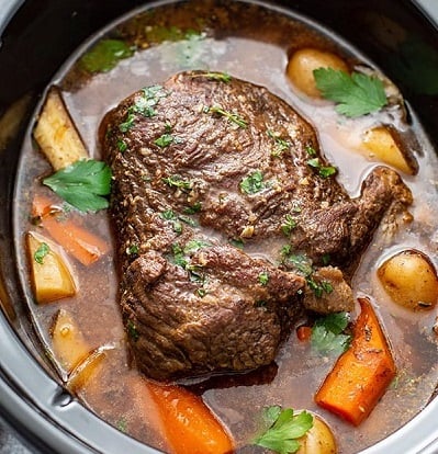 Pot roast served in stew