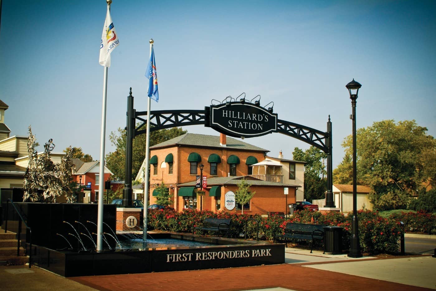 Photo of Hillard Station's Fire Responders Park water feature. A great place for our seniors and their CAREGivers to get some fresh air.