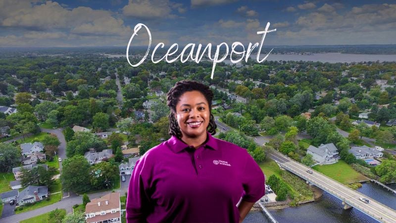 Home Instead caregivers with Oceanport, New Jersey in the background