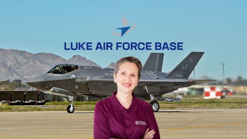 Home Instead caregiver with Luke AFB, Arizona in the background