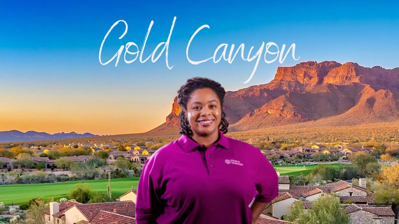 Home Instead caregivers with Gold Canyon Arizona in the background