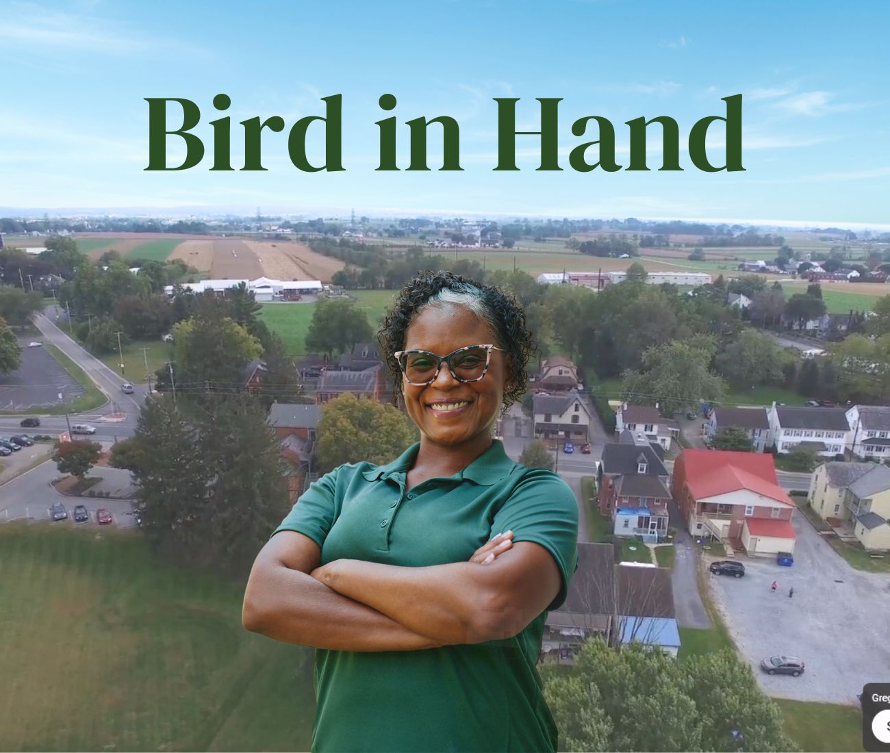 Home Instead caregiver with Bird in Hand Pennsylvania in the background