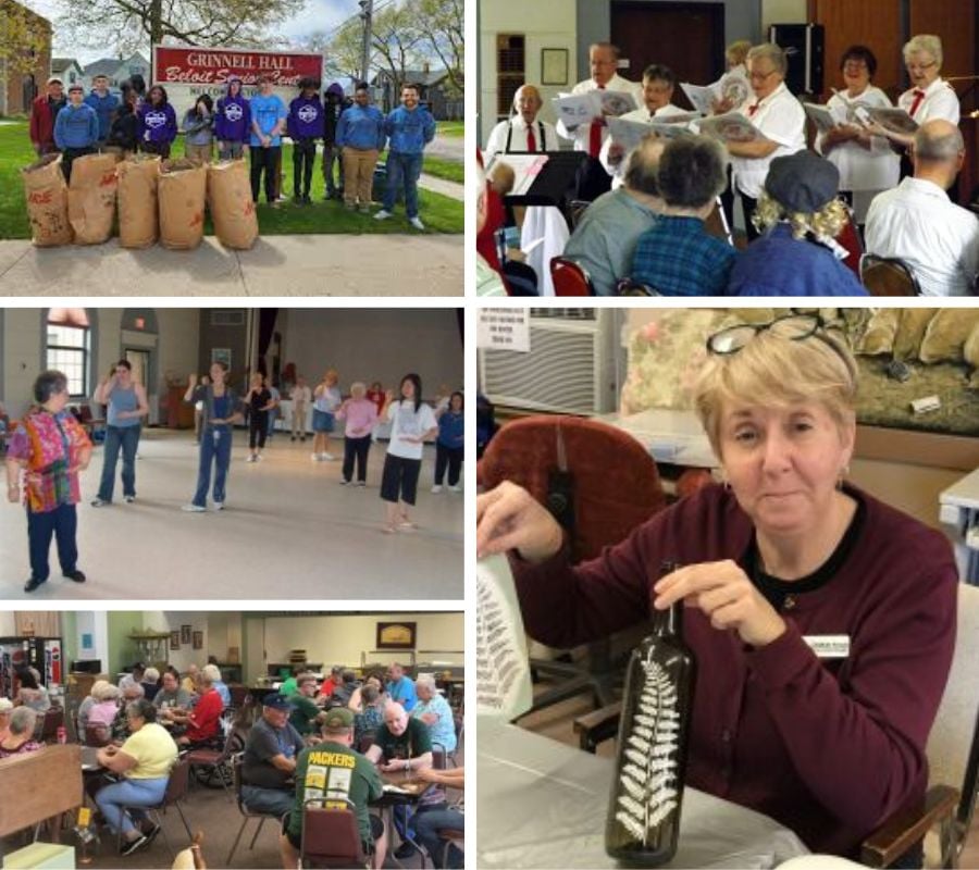 Beloit, WI Senior Resource Spotlight Grinnell Hall Senior Center collage