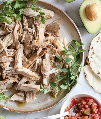 Pulled pork served on a plate