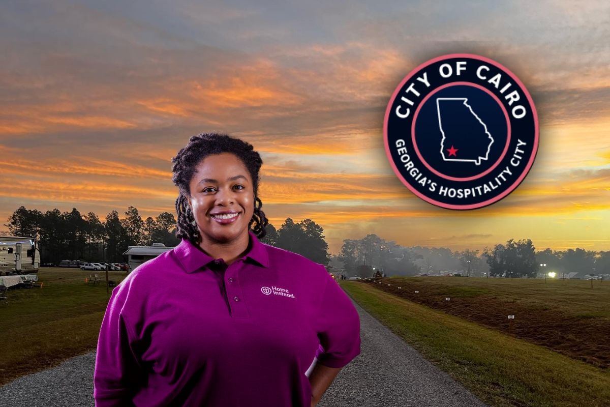 Home Instead caregiver with Cairo, Georgia in the background