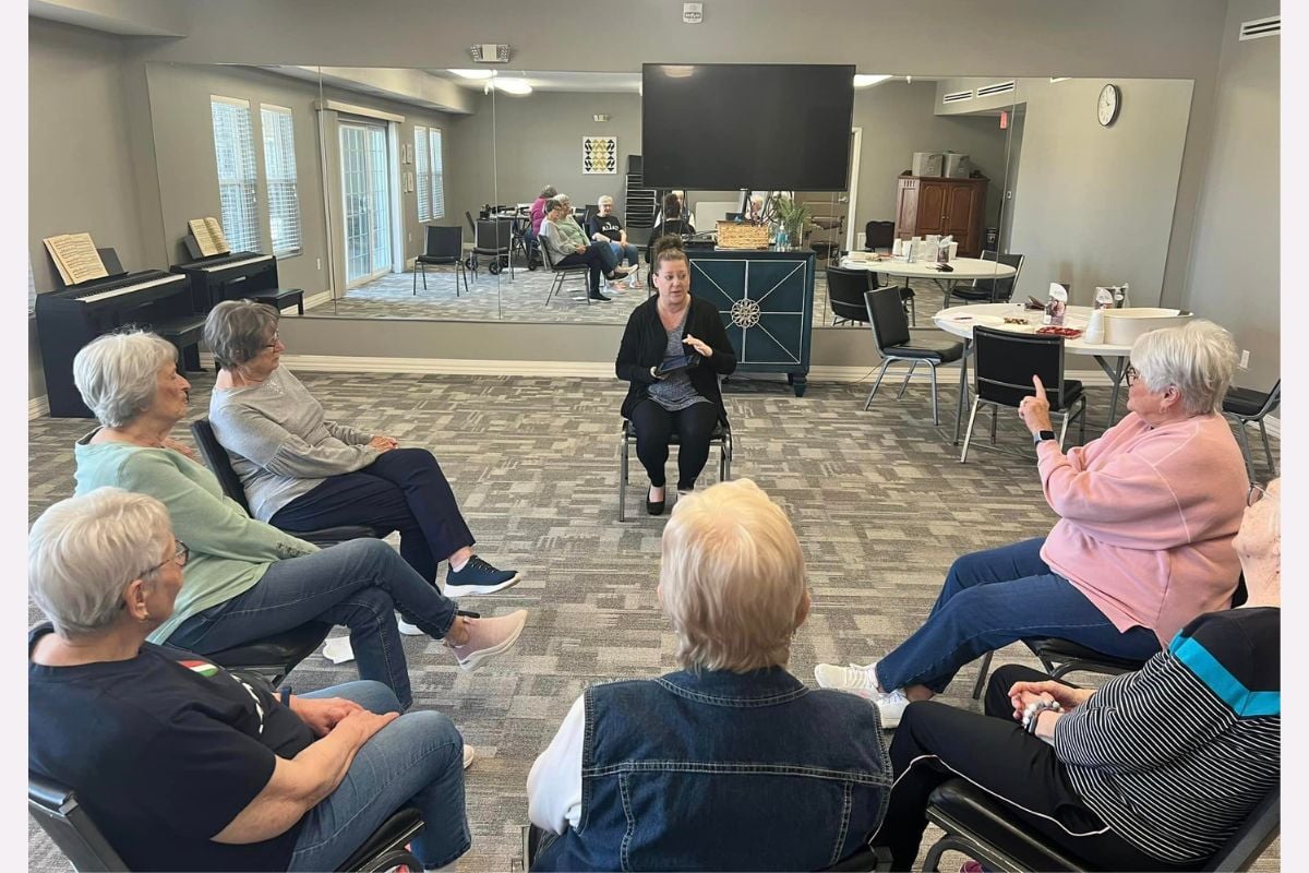 Home Instead Enjoys a Game of 'Heads Up' at Oxford Villa in Wichita, KS