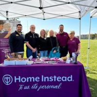 home instead booth at the Parkinson's 5K walk