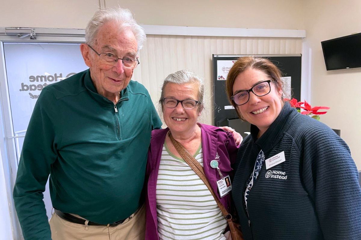 Caregiver, Ellen, with her client Bill at Home Instead of Lewisburg, PA