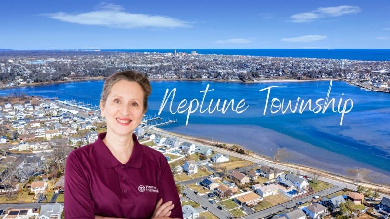 Home Instead caregiver with Neptune Township New Jersey in the background