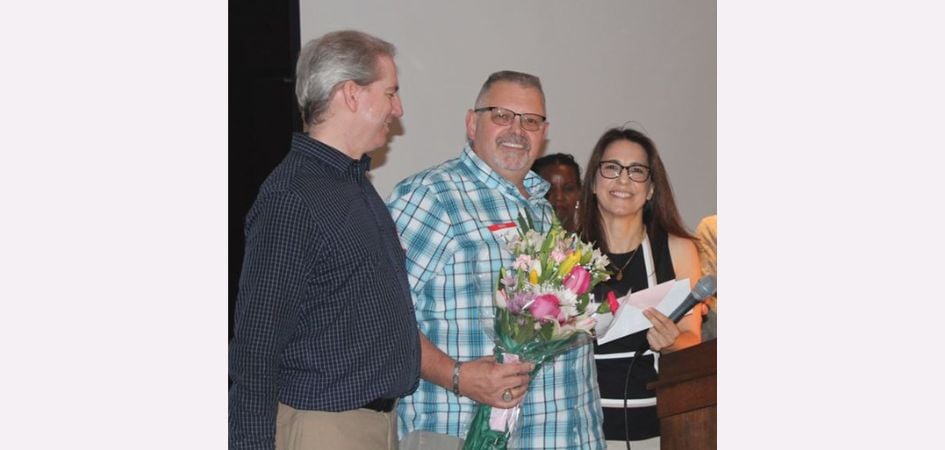 Home Instead Ann Arbor Michigan Caregiver receiving an Award