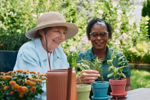 carepro woman gardening