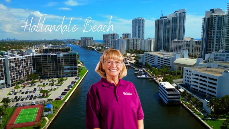 Home Instead caregiver with Hallandale Beach, FL in the background