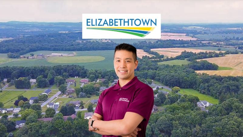 Home Instead caregiver with Elizabethtown Pennsylvania in the background