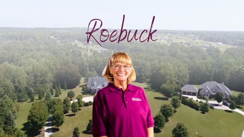 Home Instead caregiver with Roebuck South Carolina in the background