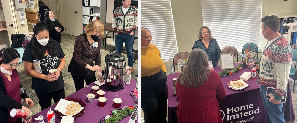 Home Instead Provides a Sweet Break for Siena Caregivers in Auburn, CA collage