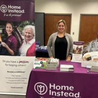 Home Instead booth at Columbus Career fair